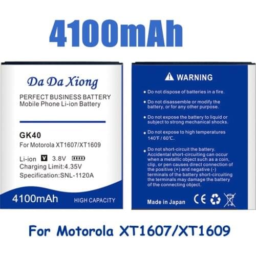 DaDaXiong 4100mah Battery GK40 For Motorola Moto G4 Play For Moto E4 XT1766 XT1607 XT1609 XT1600 MOT1609BAT SNN5976A