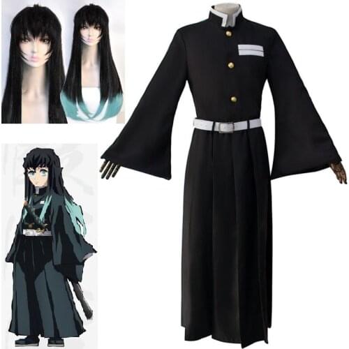Anime Demon Slayer Kimetsu no Yaiba Cosplay Costume Tokitou Muichirou Cosplay Costume Men Kimono Women Uniforms Outfit with Belt