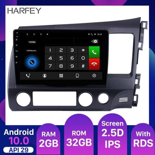 Harfey Android 10.0 10.1inch car GPS Radio for 2006-2011 HONDA CIVIC Right Hand Drive DVR WIFI Bluetooth Car Multimedia Player