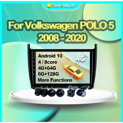 6+128G For Volkswagen POLO 5 2008 2009 2010 2011- 2020 Android Auto Multimedia Video Car Radio Navigation GPS 4G DVD No 2din