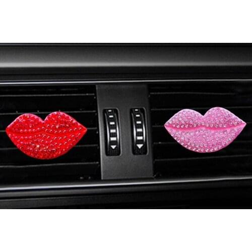 Automotive air freshener auto accessories air conditioning outlet perfume drill personality lip shape