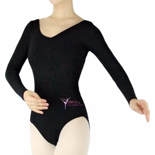 Adult Long Sleeve Ballet Leotard Girls Spandex Lycra Ballet Dance Bodysuit Girls Gymnastics Leotards Ballet Practice Dance wear