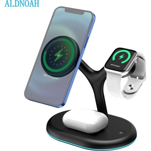 15W 3 In 1 Wireless Chager for iPhone 13 12 Pro Max Mini Apple iWatch 7 6 Airpods Pro Magnetic Fast Charging Station Dock Stand