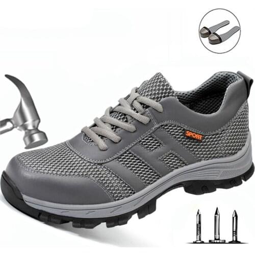 Men shoes smashing stab-resistant penetrating gas-saving shoes men work shoes flying woven casual site steel toe cap work boots