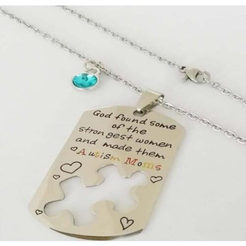 Autism Awareness Keychain Necklace Gifts for Autism Mom , Autism Awareness Jewelry, Autism Puzzle Piece Necklace, Gift for Mom