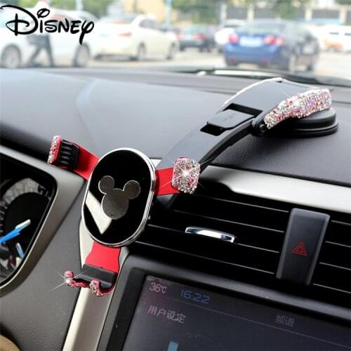 Disney cute cartoon Mickey Minnie bracket car frame diamond car with special fixed support frame sucker