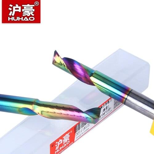 HUHAO Single Flute End Mill Router Bit for Aluminum Curtain Wall Doors Windows CNC Tools 60mm-120mm Profile Milling Cutters