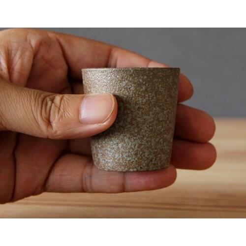 Chinese Pottery Coffee Mug Raw Ceramic Tea Cup Simple Personalized Handmade Wine Cups Drinkware Kongfu Teacup