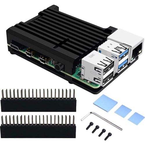 Housing, CNC Armor Case with Passive Cooling / Heat Dissipation Heat Sink for Raspberry Pi 4 (for Pi 4B Without Fan)