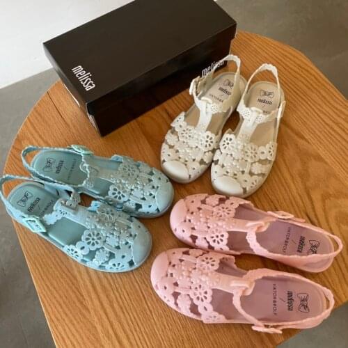 Melissa Women Flat Sandals Gladiator Open Toe Buckle Soft Jelly Sandals Female Casual Summer Flat Platform For Girl Beach Shoes