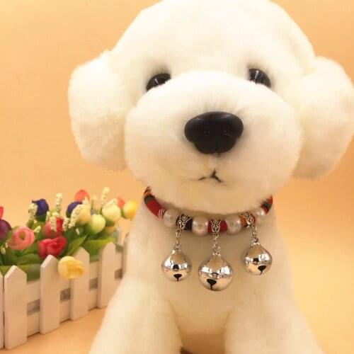 Cute teddy small dog puppy neck collar golden corgi dog collar cat necklace accessory pet dog bell
