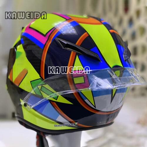 Full Face Motorcycle Helmet Fiber Glass Motorcycle Racing Helmet with Big Tail Spoiler