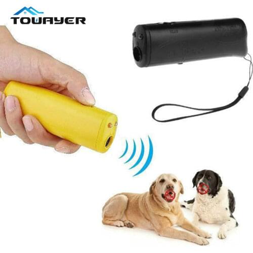 Towayer 3 in 1 Dog Anti Barking Device Ultrasonic Dog Repeller Stop Bark Control Training Supplies With LED Flashlight