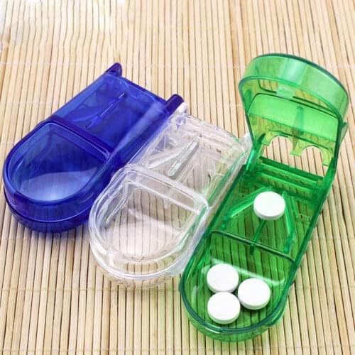 Practical cutting box cutting device Elderly convenient medicine device Transparent plastic pill box integrated tablet divider