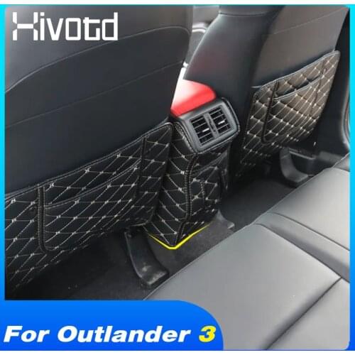 Hivotd Back Seat Anti-kick Mat Anti-dirty Trim Cover Interior Protection Car Accessories For Mitsubishi Outlander 3 2016-2021