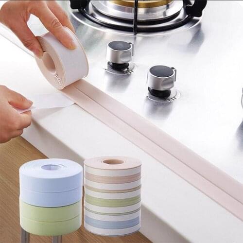 PVC Waterproof Mildew Proof Adhesive Tape Kitchen Sink Joint Crevice Sticker Corner Line Sticking Strip