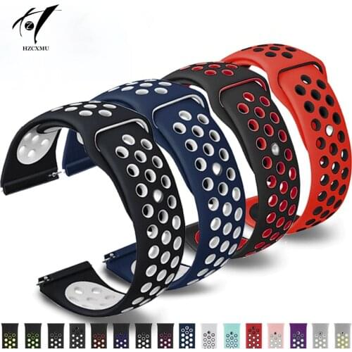 20mm/22mm band for samsung galaxy 46mm 42mm gear S3 frontier galaxy watch active 2 Huawei watch 3/3 Pro/GT 2 Pro silicone strap