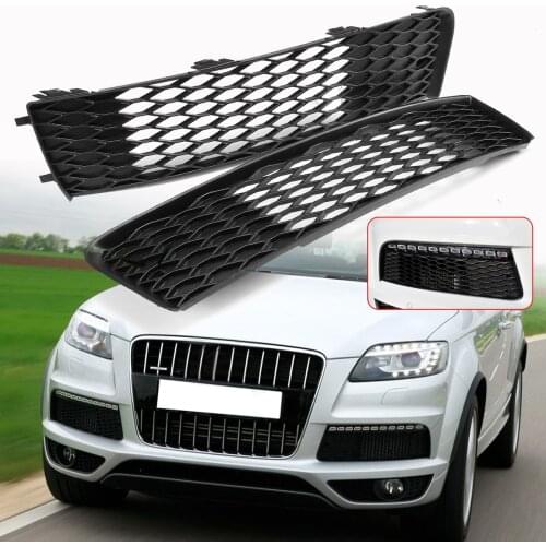 Left/Right Car Front Bumper Fog Light Grill Grille Grills For Audi Q7 S-Line 2009-2015 Racing Grills Grill Mesh Cover Trim Vent