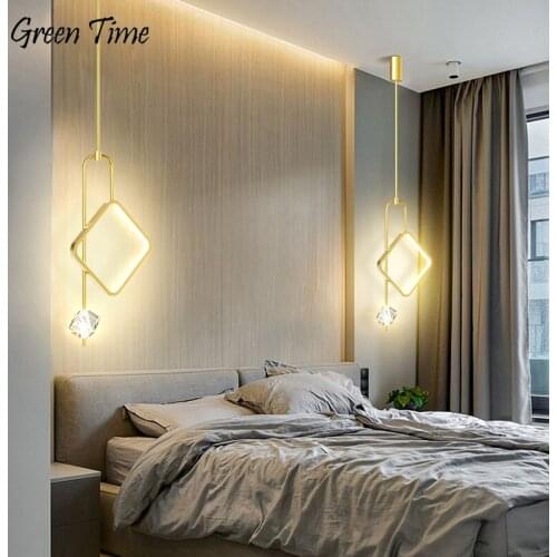 Modern LED Pendant Lights Indoor Gold Pendant Lamp for Dining Room Kitchen Living Room Bedroom Bedside Light Home Decor Fixtures