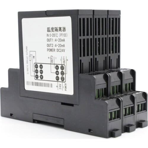 Thermal Resistance PT100 Temperature Transmitter Signal Isolator Sensor Conversion Module 4-20mA 0-10V 5V