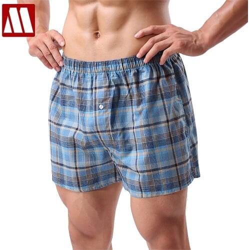5pcs/lot Casual Loose Shorts Mens Panties Plaid Cotton Baggy Summer Beach Shorts Short The Large Size Comfortable and Soft Men