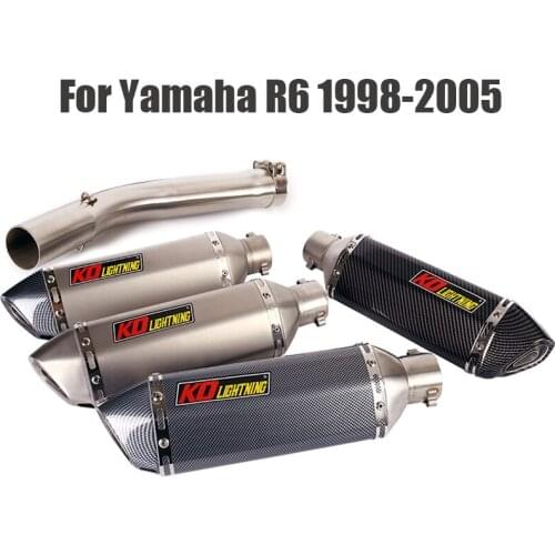 Exhaust System For Yamaha R6 1998-2005 Modified Silencer Muffler Pipe Connect Mid Tube Stainless Steel Link Pipe Motorcycle