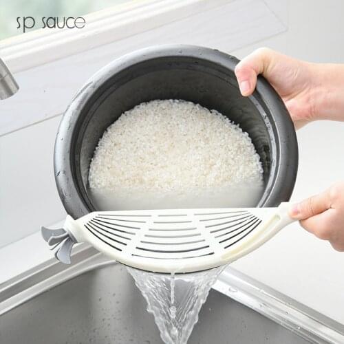 Japan New Rice Wash Filtering Baffle Sieve Beans Peas Washing Filter Drain Board Snap-type Leaf Shape Rice Cleaning Strainer