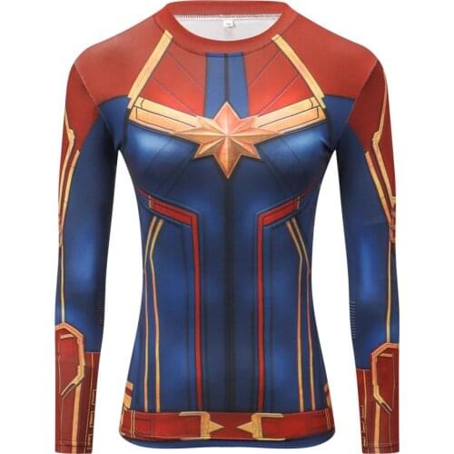 New 3D Printed Comics Fashion T-Shirt Women Compression Long Sleeve Funny Women T Shirt Cosplay Costume Tops Tees