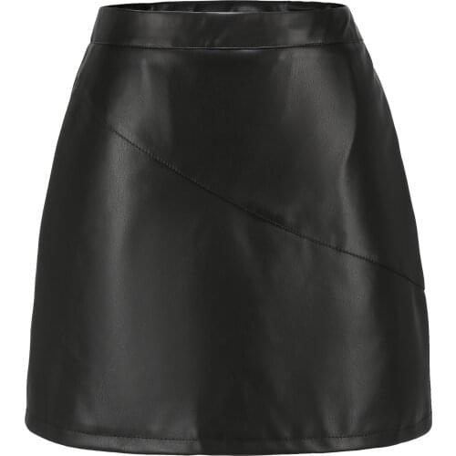 High Waist Short Leather Skirt Womens Spring Summer Sexy Petticoat Mini Wrap Pu Leather Skirts Female Casual Streetwear