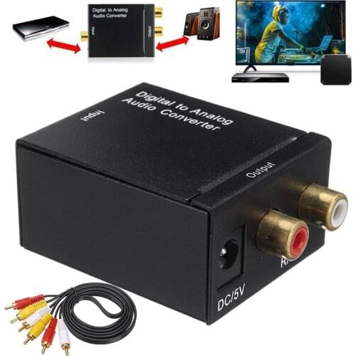 1 set Digital to Analog Audio Converter Adapter Coaxial Toslink / SPDIF Power Supply 5V 1A Instructions Cinch Toslink Cables
