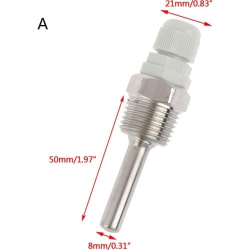 1pcs Durable 50-200mm Stainless Steel Thermowell Tube 1/2" NPT Threads For Temperature Sensors