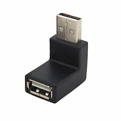 2pcs/lot USB 2.0 A Male to A Female Extension Down Angled 90 Degree Adapter Connector