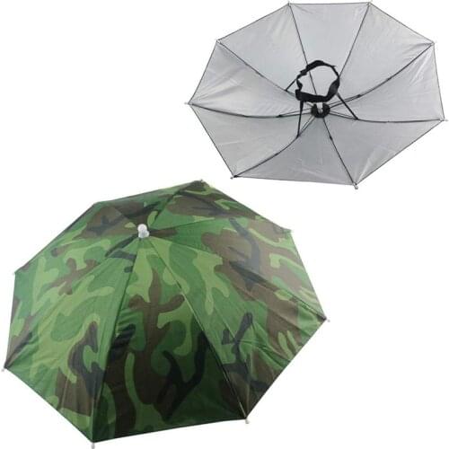 2PCS Umbrella Hat Headwear for Outdoor Fishing Gardening Beach (Camouflage)