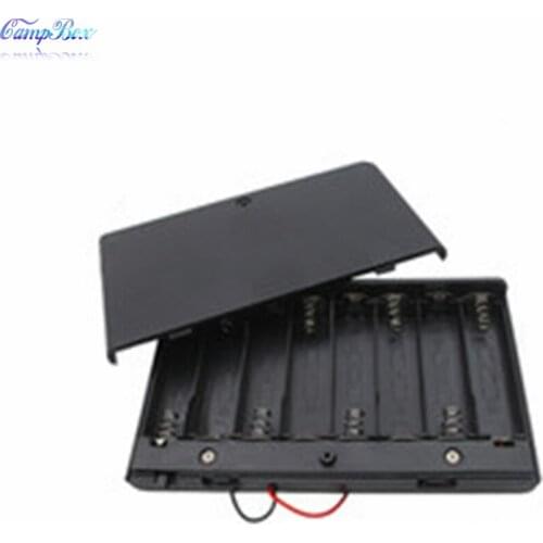 50Pcs 8xAA Battery Case Holder Socket Wire Junction Boxes With Red+Black Wires,Switch and Cover, Battery Holder