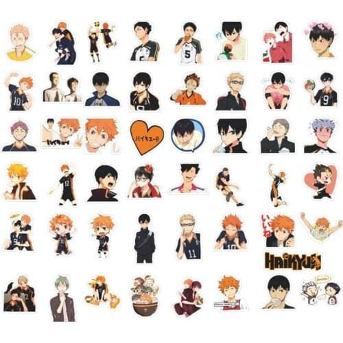 50 PCS/SET Anime Haikyuu!! cartoon graffiti sticker Trolley Case sticker notebook refrigerator car waterproof No repetition
