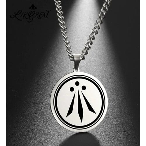 Awen The Three Rays of Light Talisman Amulet Pendant Necklace Bardic Druidry Irish Celtic Stainless Steel Wicca Witchy Necklaces