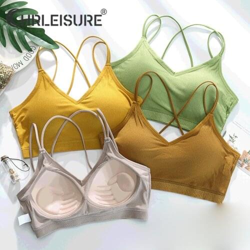 Sexy Push Up Bra Women Seamless Bralette Female Brassiere Fixed Chest Pad One-piece Tank Top 2021