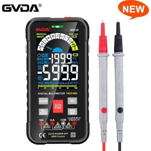 GVDA New Smart Multimeter Auto Range 1000V 10A Digital Capacitance Tester True RMS REL Ohm Hz AC DC Voltage Meter Multimetro