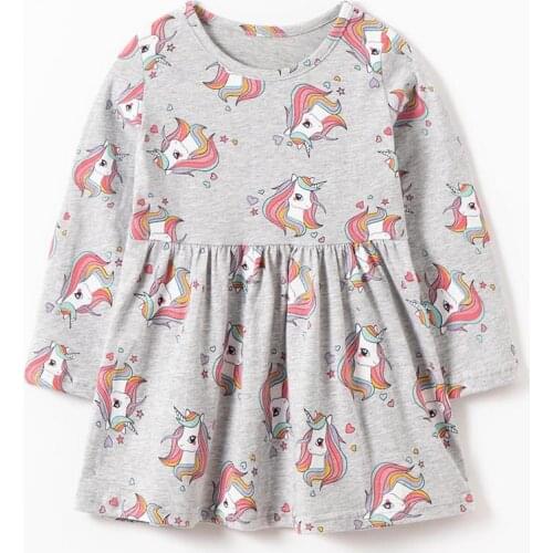 Infant Kids Princess Dress Summer Casual Baby Girl Clothes Bebe Girls Dresses Brand 100% Combed Cotton Unicorn Children Clothing