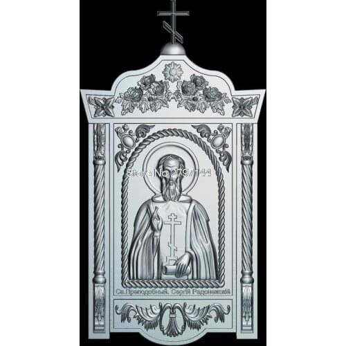 St. Sergius of Radonezh 3D model relief figure STL format Religion 3d model relief for cnc in STL file format