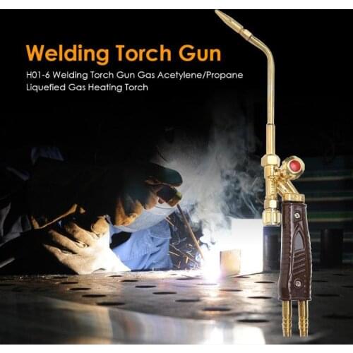 H01-6 Welding Torch Gun Copper Applicable Oxygen/Acetylene/Propane Liquefied Gas Heating Torch Jet Suction Torch 41x65x60mm