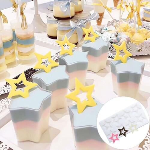 Hot Chocolate Silicone Cake Mold Plug-in Mold Love Five-pointed Star Bakery DIY Dessert Decoration Mold for Family Party