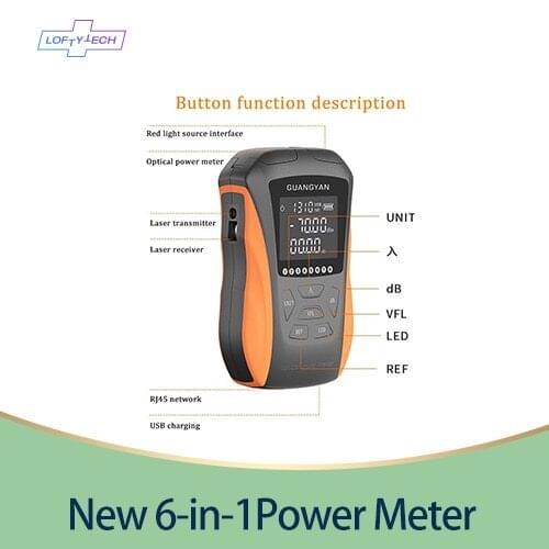 New 6 in 1 Optical Power Meter High Precision Rechargeable G8 Visual Fault Locator Network Cable Test Line Finder