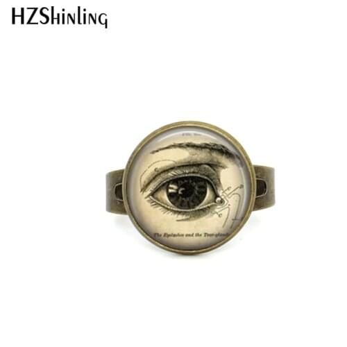2017 New Style Anatomical Eye Ring Correct Eye Adjustable Rings Vintage Medical Illustration Science Biology Jewelry Gifts Men