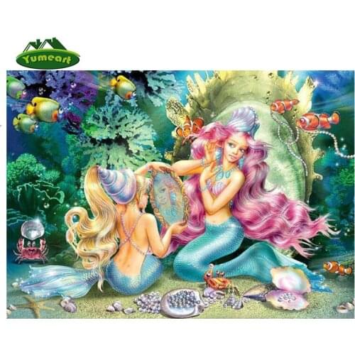 Cartoon Series Full Drill Diamond Painting Little Beautiful Sexy Mermaid Diy Diamond Embroidery Cross Stitch Fashion Home Decor
