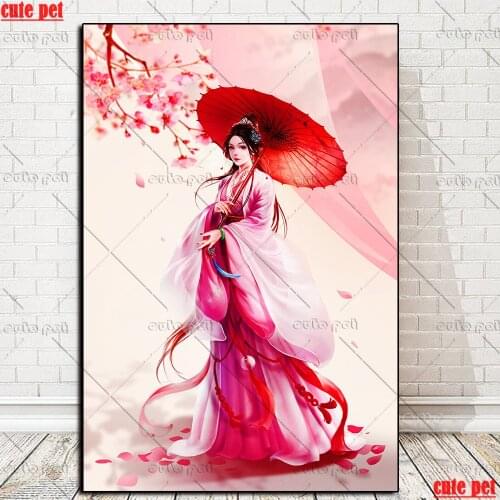 Diamond painting set Fantasy Oriental Classical Woman diamond embroidery full square round drill puzzles for the decoration 2020