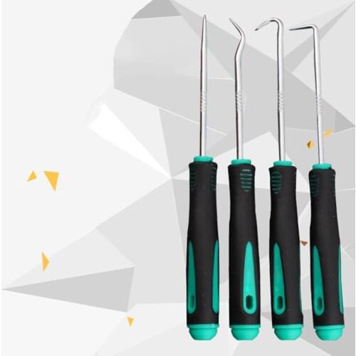 Pick Hook Set O Ring Gasket Puller Remover Scrape Pin Hardened Tip Green Black Oil Seal Removal Tool Different Angle