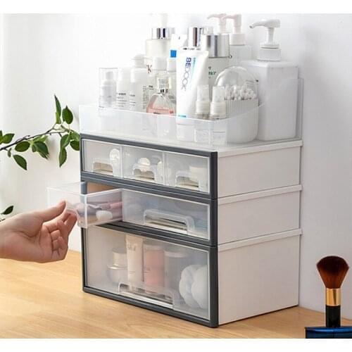 Desktop Storage Box Plastic Drawer Type Multi-layer Office Student Desk Stationery Cosmetics Storage Cabinet Rack