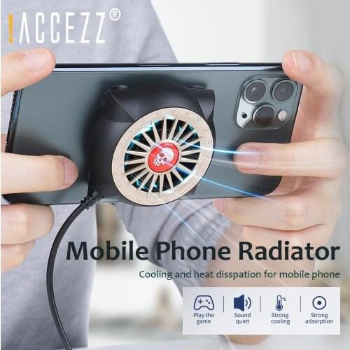 !ACCEZZ Radiator Gaming Portable Fan Mobile Phone Cooler Heat Sink LED For iPhone 11 Pro Max 8 7 6 Xiaomi Universal Cooling Pad