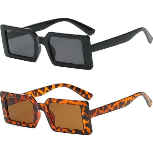 Rectangle Sunglasses Women Retro Vintage Square Sun Glasses Eyewear Black Thick Frame Sunglasses Cycling Sunglasses Men Glasses